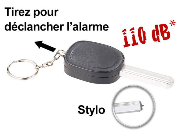 Alarme personnelle design clé de voiture