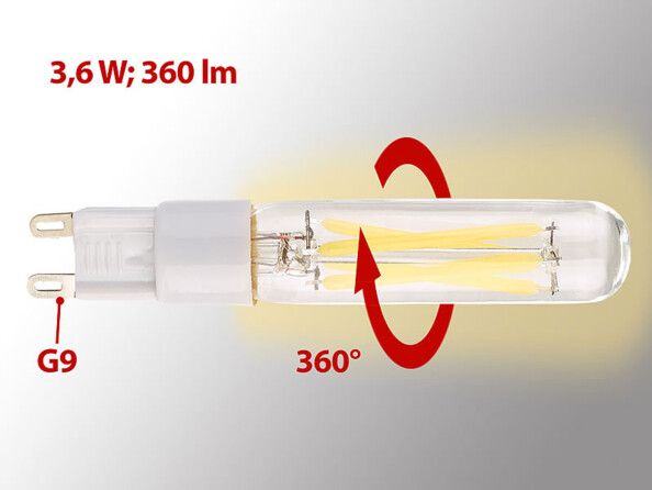 Ampoule G9 LED à filament blanc chaud 3,6 W / 360 lm