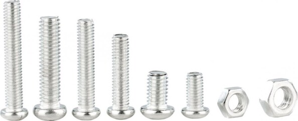 Assortiment d'écrous & vis à tête ronde, 220 pièces