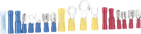 Assortiment de cosses à sertir,avec codes couleurs différents