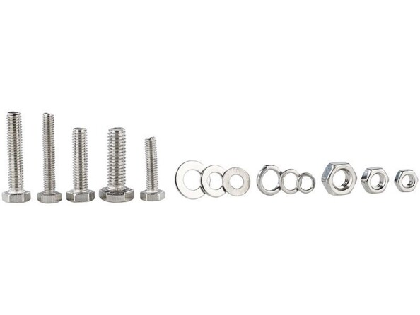 Assortiment de vis à tête hexagonale, écrous et rondelles 475 pièces