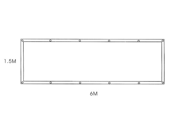 Bâche rectangulaire géante 6 x 1,5 m