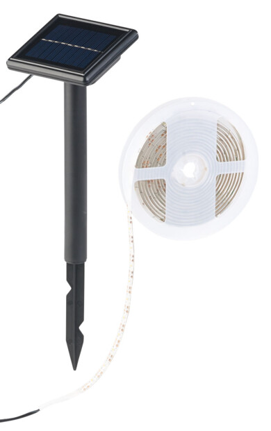 bande led lumiere blanche pour extérieur avec alimentation solaire idéale jardin piscine balcon cabane