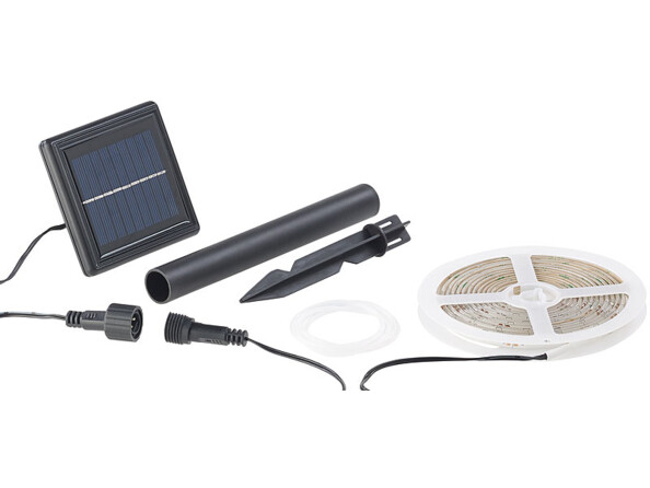 Bande LED avec alimentation solaire pour extérieur, par Lunartec