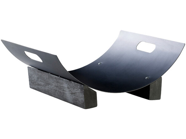 Berceau porte bûches métal avec pieds et poignées de transport