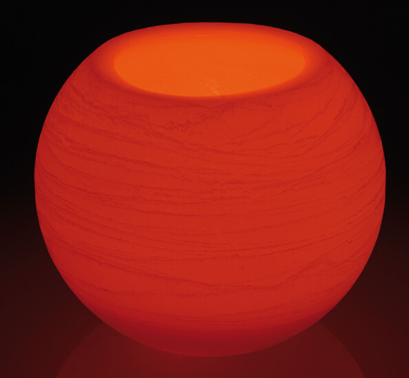 Bougie sphérique à LED en cire, grand modèle Ø 15 cm
