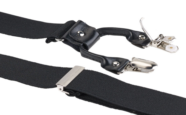 Bretelles larges en Y à 4 clips - Noir