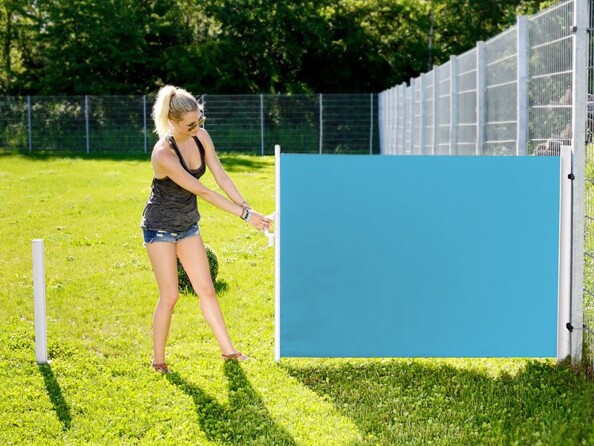 Brise-vue déroulable 120 x 200 cm - Bleu saphir