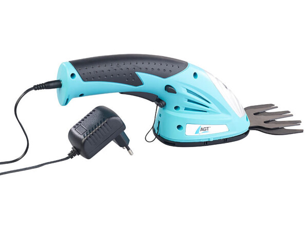 Cisaille électrique sans fil 2 en 1 AGT. Jusqu'à 40 minutes d'autonomie avec chargeur.