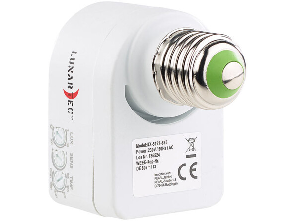 Douille d'ampoule E27 avec détecteur de mouvement 360°