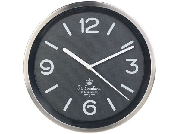 Horloge murale à quartz avec éclairage automatique du cadran - Noir