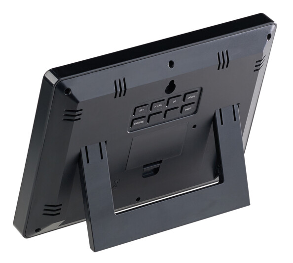 Arrière de l'horloge murale avec pied inclinable