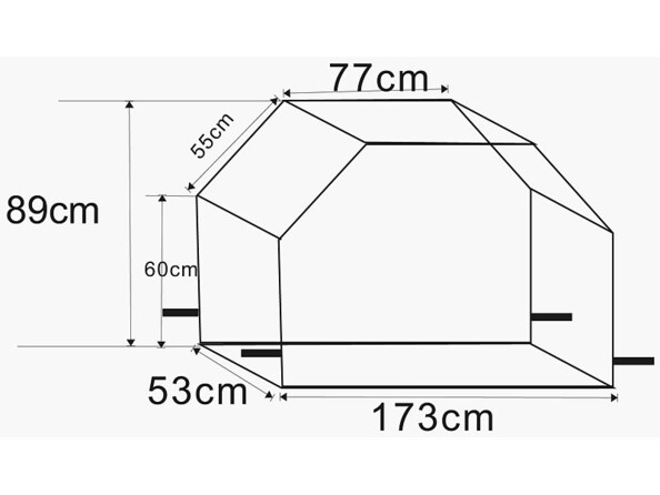 Schema avec dimensions de la housse de protection pour bbq