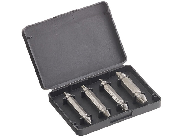 Kit de 4 extracteurs pour vis abîmées HSS de la marque AGT Professional