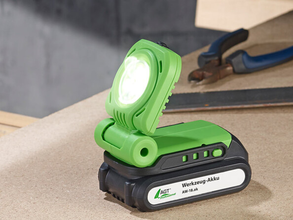 Lampe de chantier pliable 3 W - 300 lm AW-18.bl avec batterie