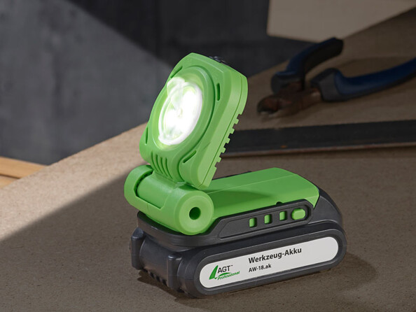 Lampe de chantier pliable 3 W - 300 lm AW-18.bl avec batterie