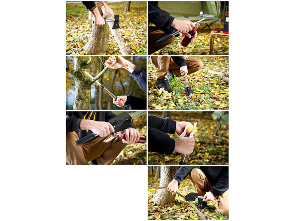 Outil de jardin multifonction avec 4 embouts faciles à changer