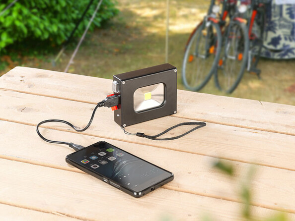 Projecteur à LED COB 370 lm / 10 W et batterie d'appoint 4000 mAh 2 en 1