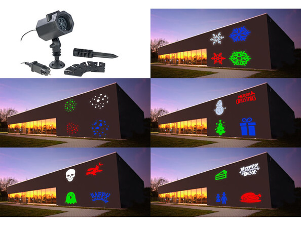projecteur led couleur avec formes pour facade pour noel halloween nouvel an anniversaire