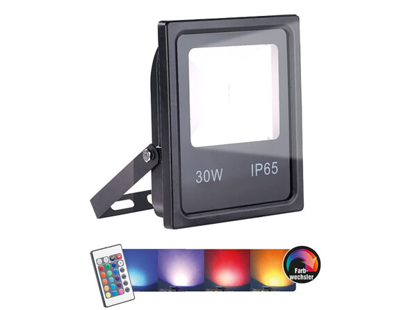 Projecteur résistant aux intempéries à LED SMD RVB 30 W /2400 lm, IP65