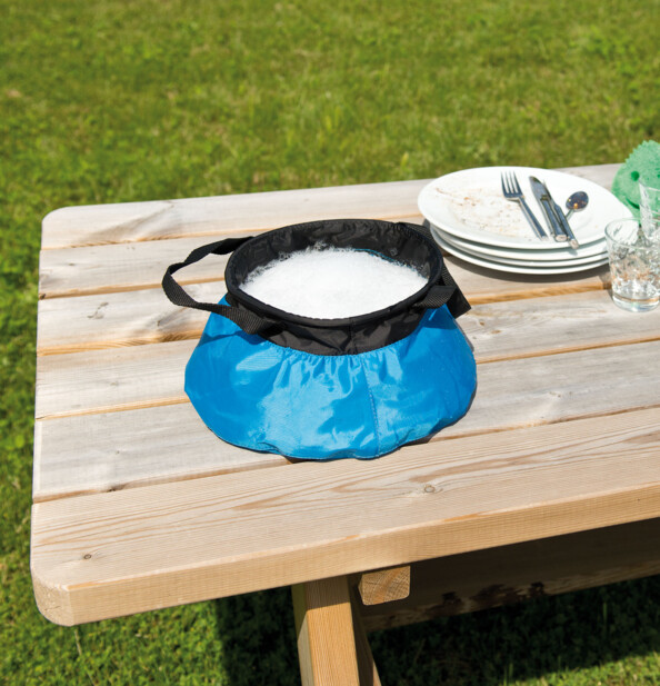 reservoir a eau pliable pour arrosage vaiselle toilette en randonnée