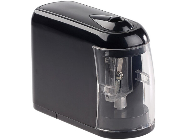 Taille-crayon automatique électrique coloris noir avec réservoir transparent