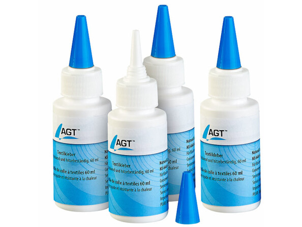 4 bouteilles de colle textile de la marque AGT