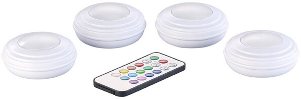 4 spots à LED COB RVB/blanc avec télécommande et minuterie