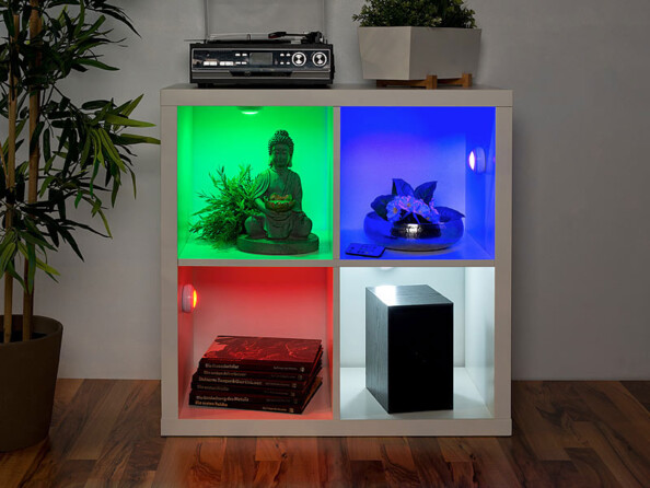 4 spots à LED COB RVB/blanc avec télécommande et minuterie