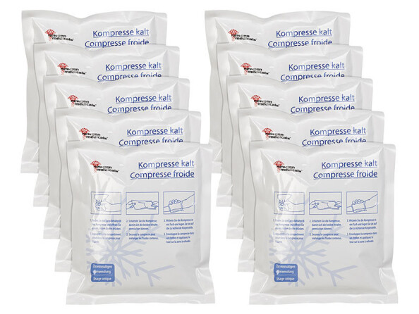 5 compresses réfrigérantes à usage unique 15 x 17 cm