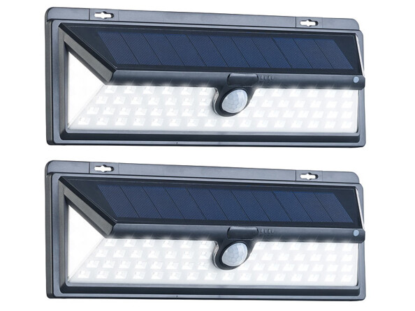 2 appliques murales 66 LED solaires WL-1380.solar de la marque Luminea