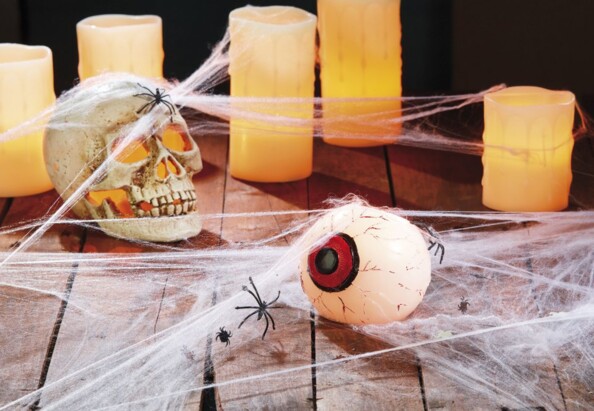 Bougie LED en cire véritable ''Oeil d'Halloween'