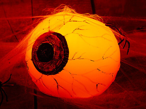 Bougie LED en cire véritable ''Oeil d'Halloween'