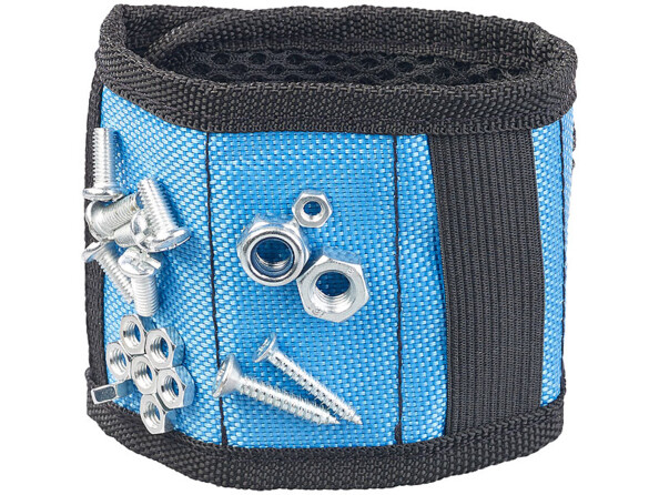 Bracelet magnétique pour clous et vis avec 6 aimants, élastique et mini-poche