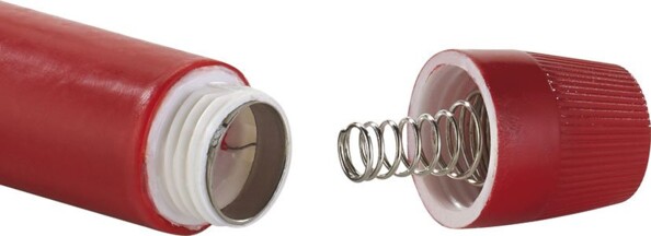 Chandelle à LED avec son bougeoir - Rouge / Argent