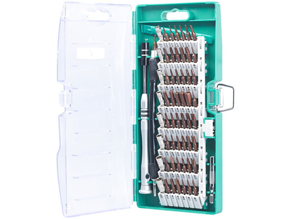 Coffret de rangement avec marquage : sur l'embout lui-même et sur son emplacement