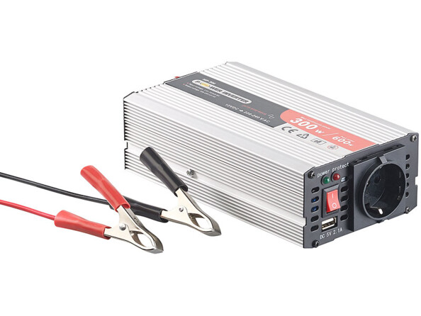 Convertisseur automobile avec courbe sinusoïdale et port USB 2,1 A.