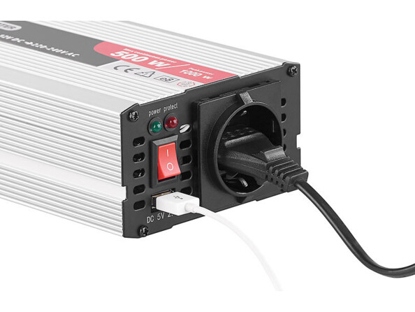 Convertisseur 12V / 220V avec boîtier en aluminium anodisé à l'épreuve des chocs et rayures