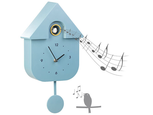 Horloge à quartz format coucou avec chant d'oiseau un mode nuit St. Leonhard