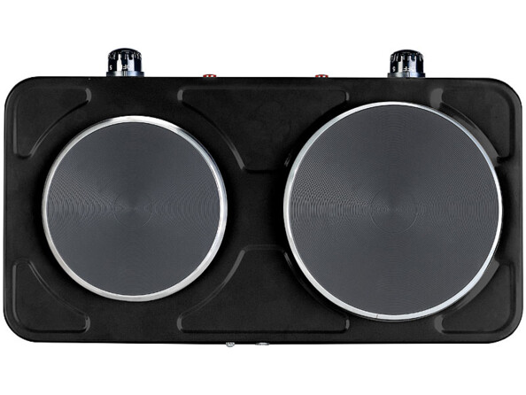 Plaque de cuisson Rosenstein & Söhne avec deux surfaces de Ø 15,5 et de Ø 18,5 cm.