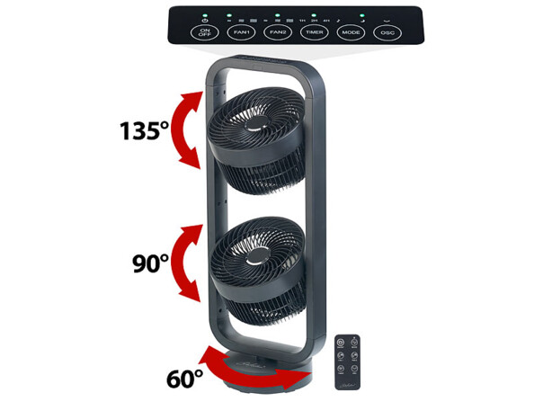 Double ventilateur sur pied 70 W Carlo Milano