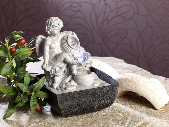 Fontaine d'intérieur lumineuse Ange verseau