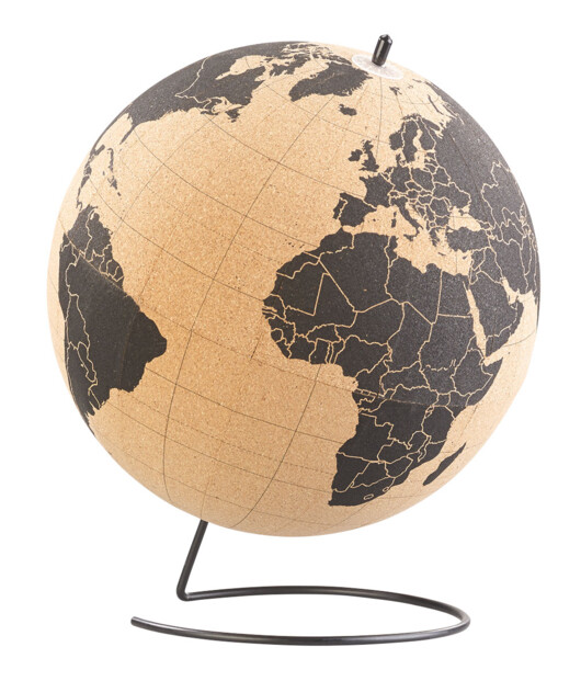 Mappemonde structure noire en métal