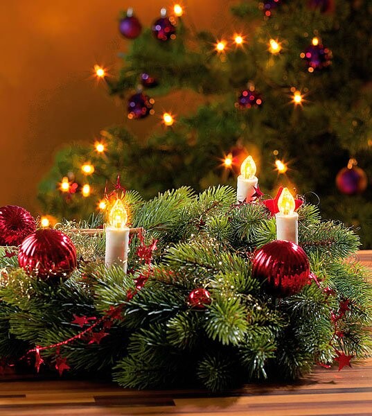 Lunartec Guirlande de 20 Bougies à LED pour sapin de Noël