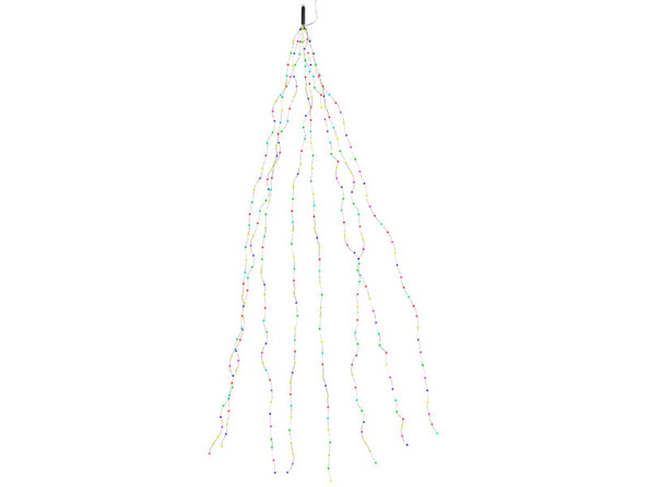 Guirlande lumineuse à effet cascade multicolore 8 fils avec 320 LED par Lunartec.