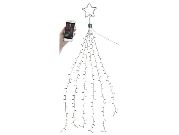 Guirlande lumineuse effet cascade pour sapin de Noël, 240 LED, avec bluetooth & application