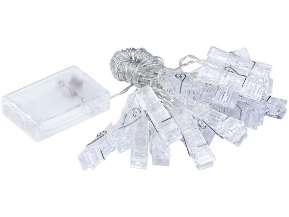 Guirlande porte-photos avec 20 pinces à LED (6 m)