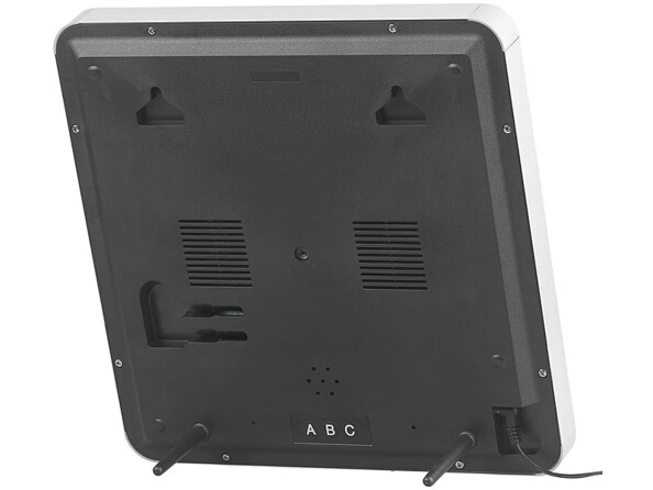 Horloge murale radio-pilotée Lunartec vue de derrière.