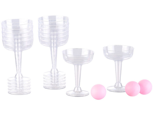 Jeux à boire: prosecco et bière-pong, 60 gobelets et 12 coupes