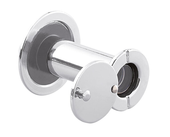 Judas avec lentille en verre et film occultant, aspect argenté